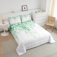 thumbnail image 4 of Erosebridal Botanical Leaves Bedding Queen Comforter Set, Flower Plant Down Comforter, Leaf Print Decor, Ultra Soft 3 Pieces, 4 of 8