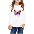 thumbnail image 2 of RXIRUCGD Chemises à Manches Longues pour Filles, Col Rond Mignon, Blouses Décontractées Élégantes (Blanc, Taille : 5 Ans), 2 of 5