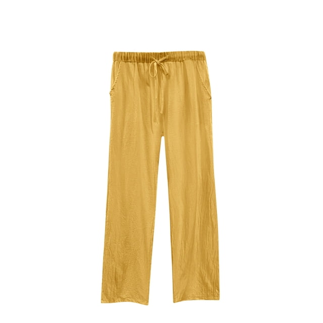 Timegard Plus Size Pants for Women Elastic Waist Drawstring Straight Leg Lounge Pants with Pockets