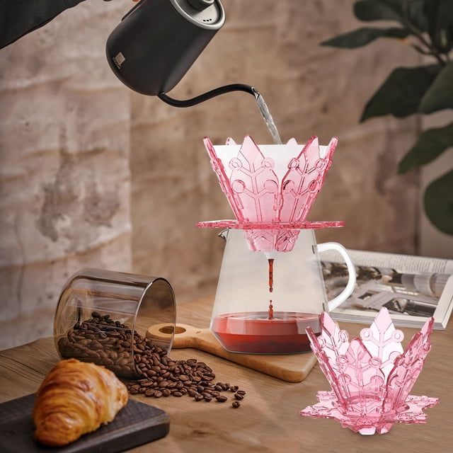 PRETXORVE Coffee Dripper 1- Cups Resin Coffee Maker Reusable Coffee Cup Slow Brewing For Home--Travel-Camping Transparent
