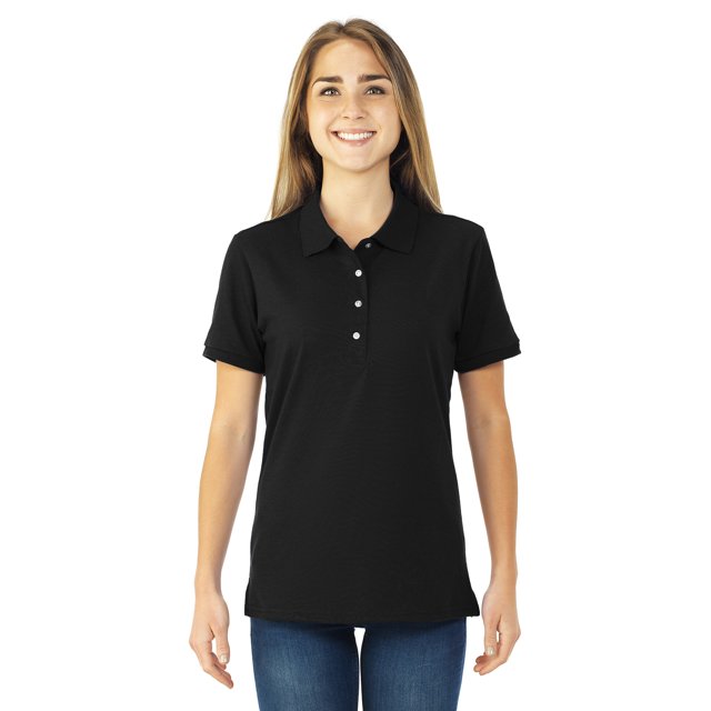 Jerzees Chemise de Sport à Manches Courtes pour Femmes, TG, Noir