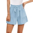 thumbnail image 1 of Ketyyh-chn99 Shorts Pantalon pour Femmes 2024 Été Shorts de Marche Super Confortables pour Femmes Bleu Clair,2TG, 1 of 5