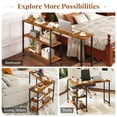 thumbnail image 4 of Costway Table Mobile pour Ordinateur Portable à Rotation 360° avec Étagères de Rangement à 2 Niveaux et 6 Roues Universelles Brun, 4 of 10