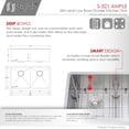 thumbnail image 4 of Évier de Cuisine 50/50 à Double Bol en Acier Inoxydable de 32 Pouces sous Plan, Élégant, avec Grilles et Passoires S-321XG, 4 of 11