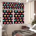 thumbnail image 3 of Valentine''s Day Kitchen Curtain Valance and 36" Tiers Set of 3 Soft Color Heart Cafe Curtains with Rod Pocket Blackout Drape Window Set for Home Window Decorations, 3 of 5