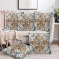 thumbnail image 3 of Boho Carpet Throw Pillow Cover Case Rug Boho Style Ethnic Design Throw Pillows Set of 2 Super Soft Pillow Covers 18x18 Inches Farmhouse Home Decor for Living Room Bedroom Sofa Couch Cushion Cover, 3 of 6