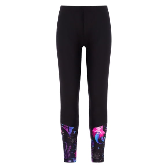 Moggemol Kids Girls Swimming Leggings Bottoms Athletic Gymnastics Dance Tights Swim Pants UPF50+ Black 12