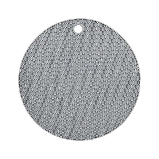 Set de Table Rond Sans Caoutchouc Antidérapant Résistant à la Chaleur Lavable pour Tasse Bol Gris 15.5cm/6.1 Po