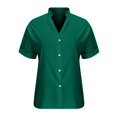 thumbnail image 4 of Birdeem Women Solid Color Tops Button V Neck T-Shirts Blouse, 4 of 8