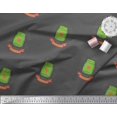 thumbnail image 2 of Soimoi Green Poly Georgette Fabric Jar & Happy Valentine Day Text Print Fabric by Yard 52 Inch Wide, 2 of 3