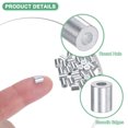 thumbnail image 2 of Uxcell 100-Pack Aluminum Crimping Loop Sleeves, 1.5mm 1/16 Round Barrel Wire Rope Sleeves, 2 of 2