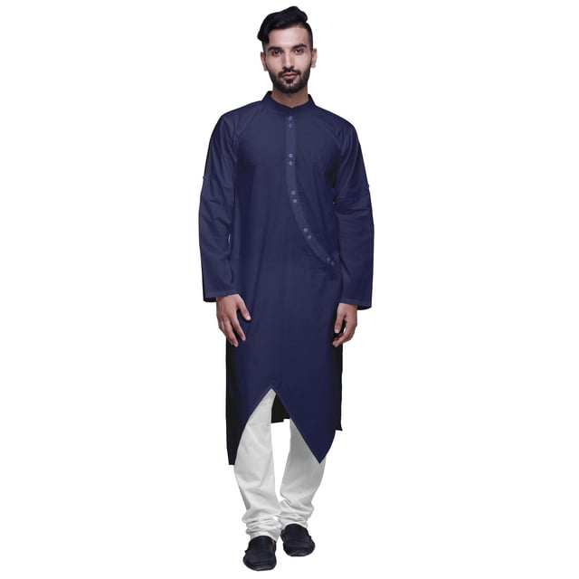 Atasi Designer Kurta For Boys Solid Cotton Button Down Indian Kurta For Men