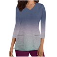 thumbnail image 1 of Cameland Blouse Médicale à Col en V pour Femmes, Extensible, Résistante aux Plis, avec 2 Poches, Confortable, Légère, Manches 3/4, Dégradé, 1 of 3