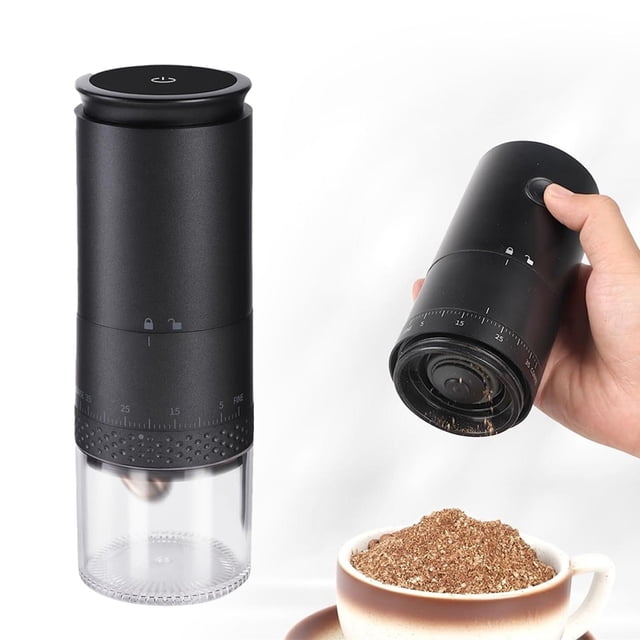 Oleegame 1 Pce Moulin à Café Conique Électrique Portable Rechargeable Petit Moulin avec 38 Réglages de Mouture Réglables Broyeur de Voyage Compact Sans Fil pour Infusion à Froid Pour Over Français