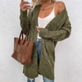 thumbnail image 3 of FAIWAD Cardigan Long en Tricot Torsadé pour Femmes à Manches Longues, Ouvert à l'Avant, Chandails à Boutons, Manteau avec Poches, 3 of 6
