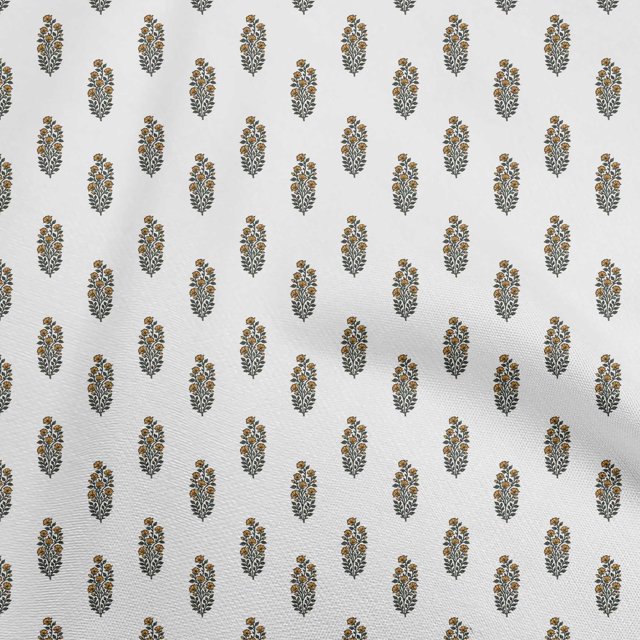 oneOone Polyester Spandex Yellow Fabric Asian Floral Block Sewing Material Print Fabric By The Yard 56 Inch Wide
