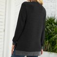 thumbnail image 4 of Pisexur Sweats à Manches Longues pour Femmes Couleur Bloc Col Rond T-shirts Décontractés Blouses Sweatshirts Tuniques avec Poche, 4 of 4
