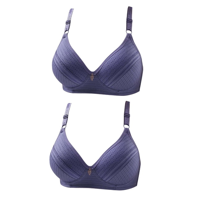 Penkiiy 2PC Womens Lingerie Bras Plus Size Underwear Bralette Bras Comfortable Bra 44 Blue