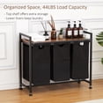 thumbnail image 3 of Large Capacity Laundry Hamper Organizer with Shelf – 3 Removable Pull-Out Oxford Cloth Baskets – Metal Frame, Ventilated Sorting Compartments for Laundry Room, Bathroom, or Bedroom – 3 Baskets, 3 of 8