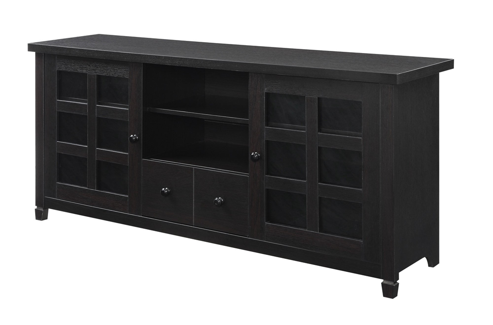 Pemberley Row Wood Espresso TV Stand Rectangular 59.25" Unassembled