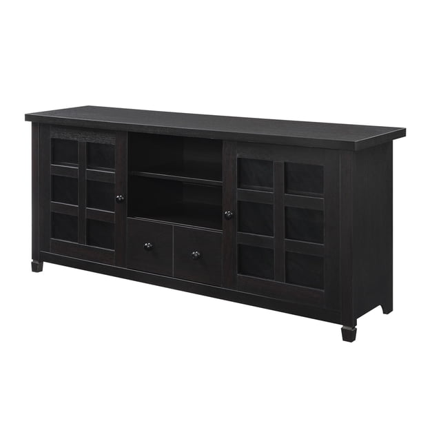 Pemberley Row Wood Espresso TV Stand Rectangular 59.25" Unassembled