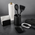thumbnail image 3 of Thyme & Table, Ceramic Ribbed Kitchen Utensil Holder, Black, 3 of 5