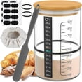 thumbnail image 1 of SNNROO 10Pcs Sourdough Starter Jar Kit 900ml Heat Resistant Sourdough Starter Container with Wooden Lid Spatula Reusable Wide Mouth Glass Sourdough Fermentation Jar for Sourdough Baking, 1 of 11