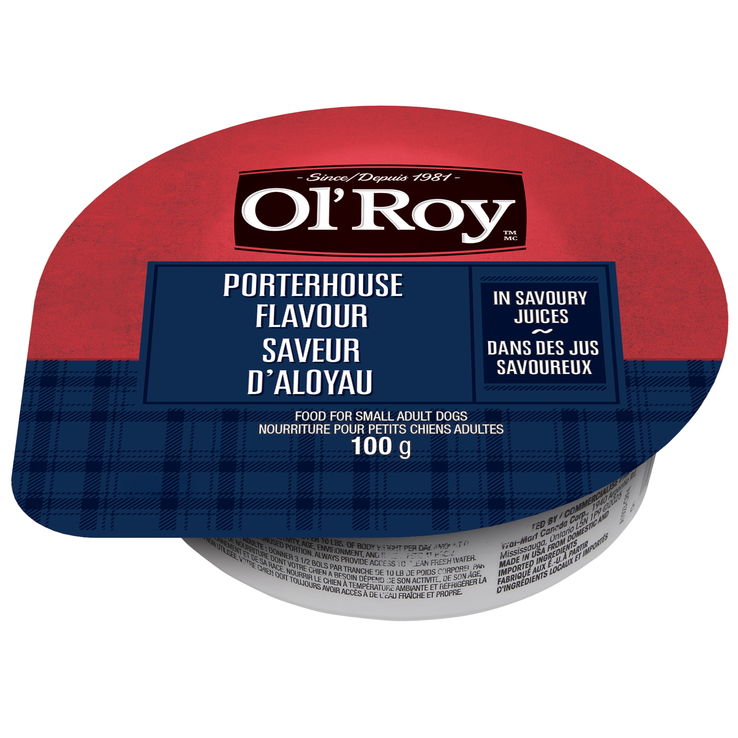 Ol’ Roy saveur porterhouse en jus savoureux – nourriture humide pour petits chiens adultes, bol de 100 G