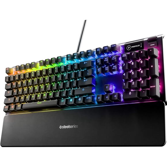 Remis à Neuf SteelSeries 64532 Apex 5 Clavier de Jeu Mécanique Hybride - Commutateur Hybride Bleu