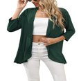 thumbnail image 4 of Women‘s Casual Lightweight Open Front Cardigans Soft Draped Ruffles 3/4 Sleeve Cardigan S-XL, 4 of 6