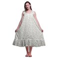 thumbnail image 1 of Bimba White7 Floral Roses & Ranunculus Mi-Mollet Vêtement de Nuit Femme Coton Imprimé Sans Manches Robe de Nuit Maxi Grande, 1 of 6