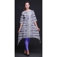 thumbnail image 4 of Bimba Hauts Imprimés Teinture sur Nœuds Animaux Violets pour Femmes Kurti Asymétrique Robe d'Été pour Filles XSmall, 4 of 6