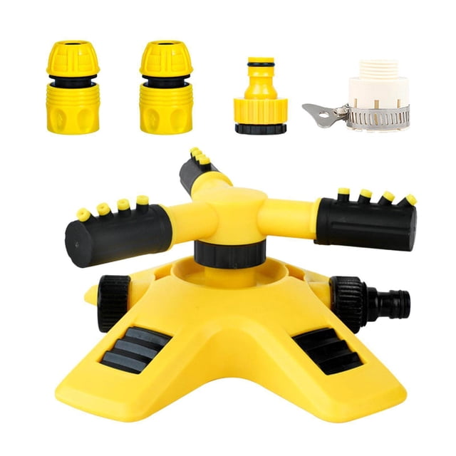 Decodeary Yard Sprinkler System, Adjustable Rotating Arms, 1 Automatic Rotating Garden Sprinkler
