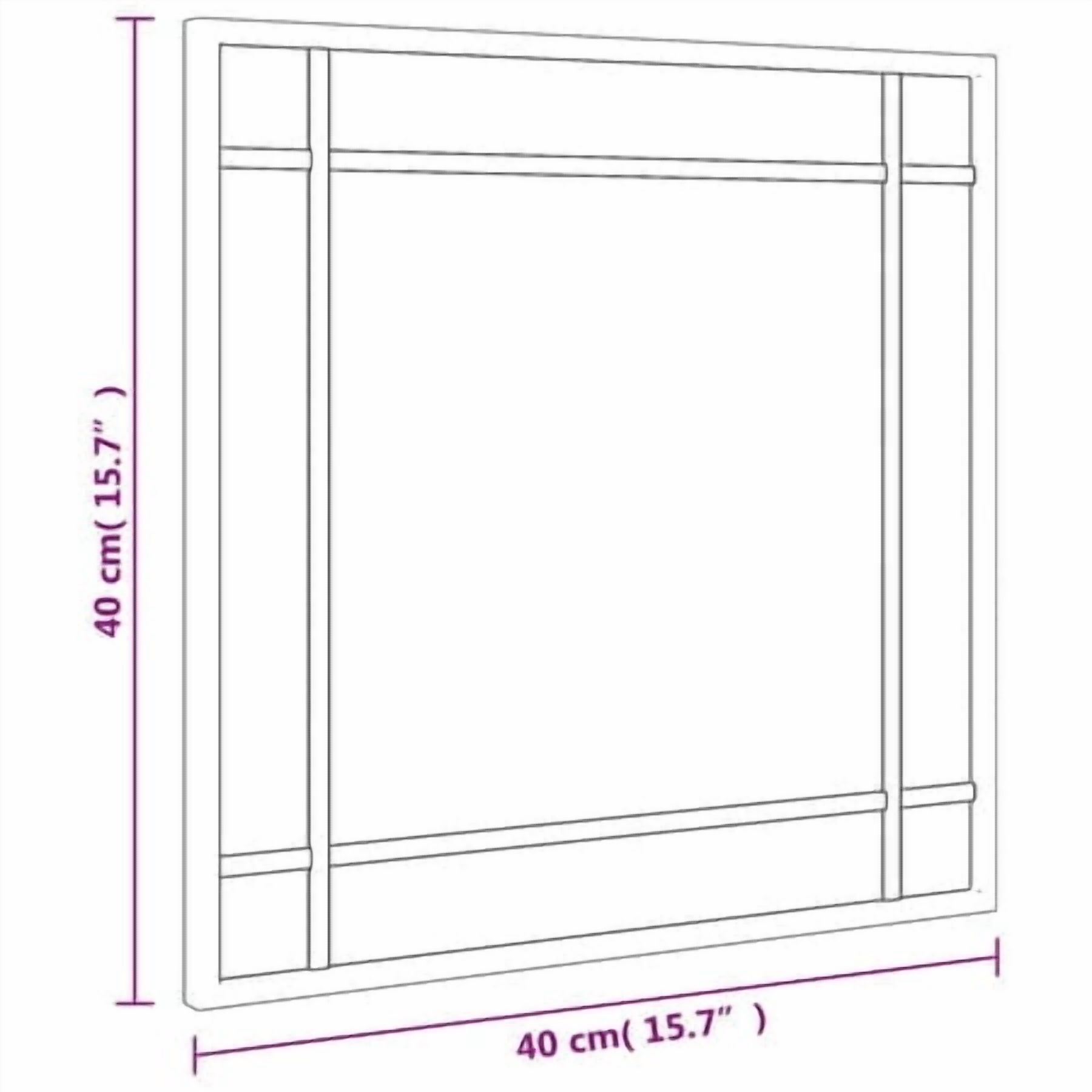 vidaXL Wall Mirror Black 40x40 cm Square Iron