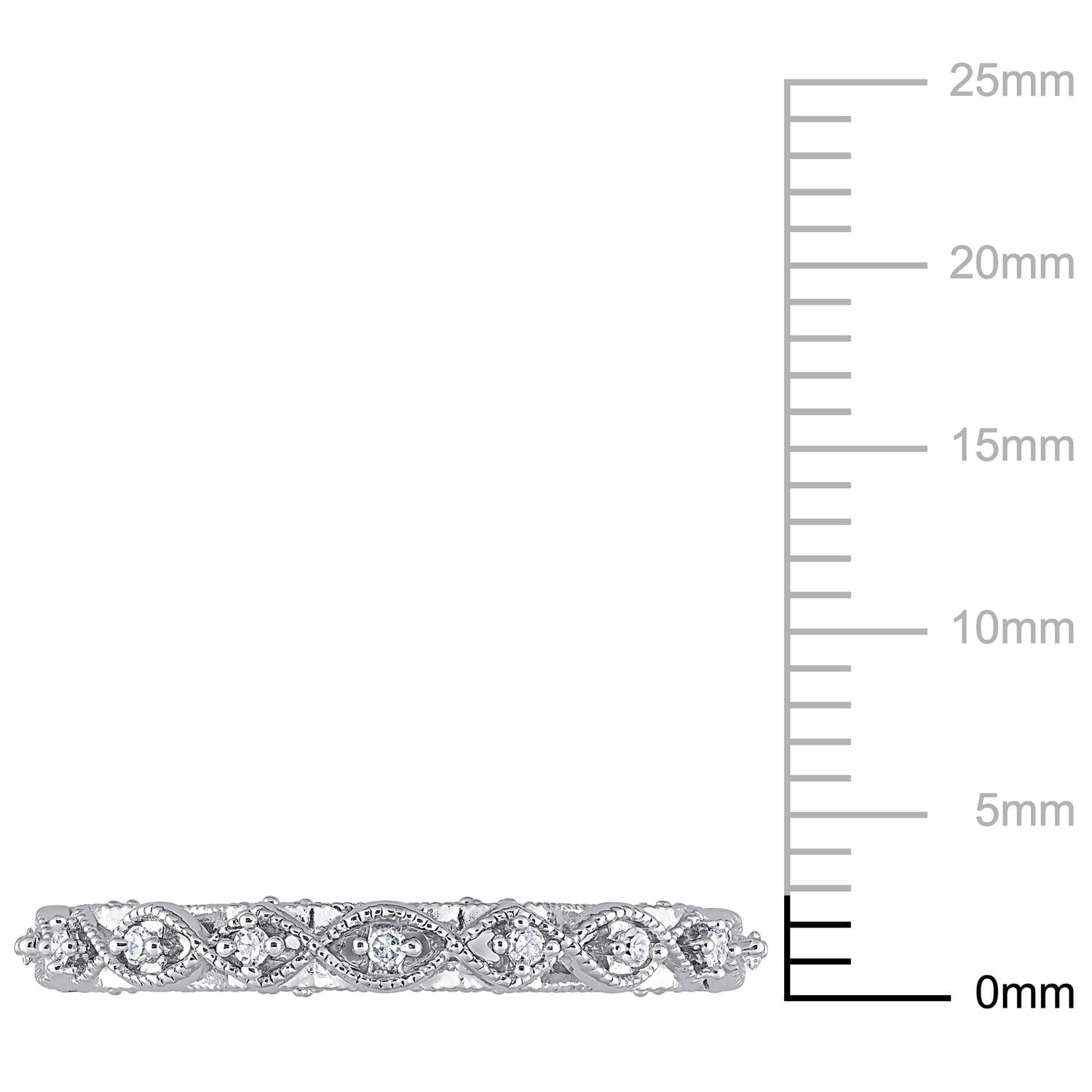 Bague d’anniversaire de Miabella avec 1/8 carat poids total de diamants en argent sterling