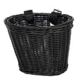 thumbnail image 1 of jinwen Kids Handlebar Bike Basket Imitation Rattan Handmade Basket Simple and Black, 1 of 9
