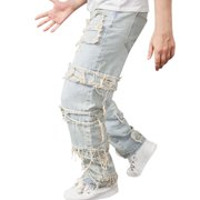 Mens Pants Adult Male 514 Slim Fit Men Mens Slim Fit Straight Tube Retro Hip Hop Pants Street Jeans Pants Clothes(Light Blue,XL)