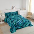 thumbnail image 2 of YST Teal Blue Line Comforter Set Twin Size,Bule Ombre Stripes Bedding Set,Abstract Ripple Down Comforter For Adult Teens Young,Western Art Aesthetics Style Quilt Set,Lightweight Soft Warm, 2 of 5