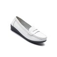 thumbnail image 3 of Innerwin Mocassins pour Femmes à Enfiler Ballerines Basses Légères Chaussures Bateau Bout Rond Marche Blanc 6.5, 3 of 9