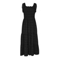 thumbnail image 2 of Birdeem Womens Sleeveless Extra Long Solid Shoulder Strap Dot Tank Top A-Line Hem Layered Dress, 2 of 5