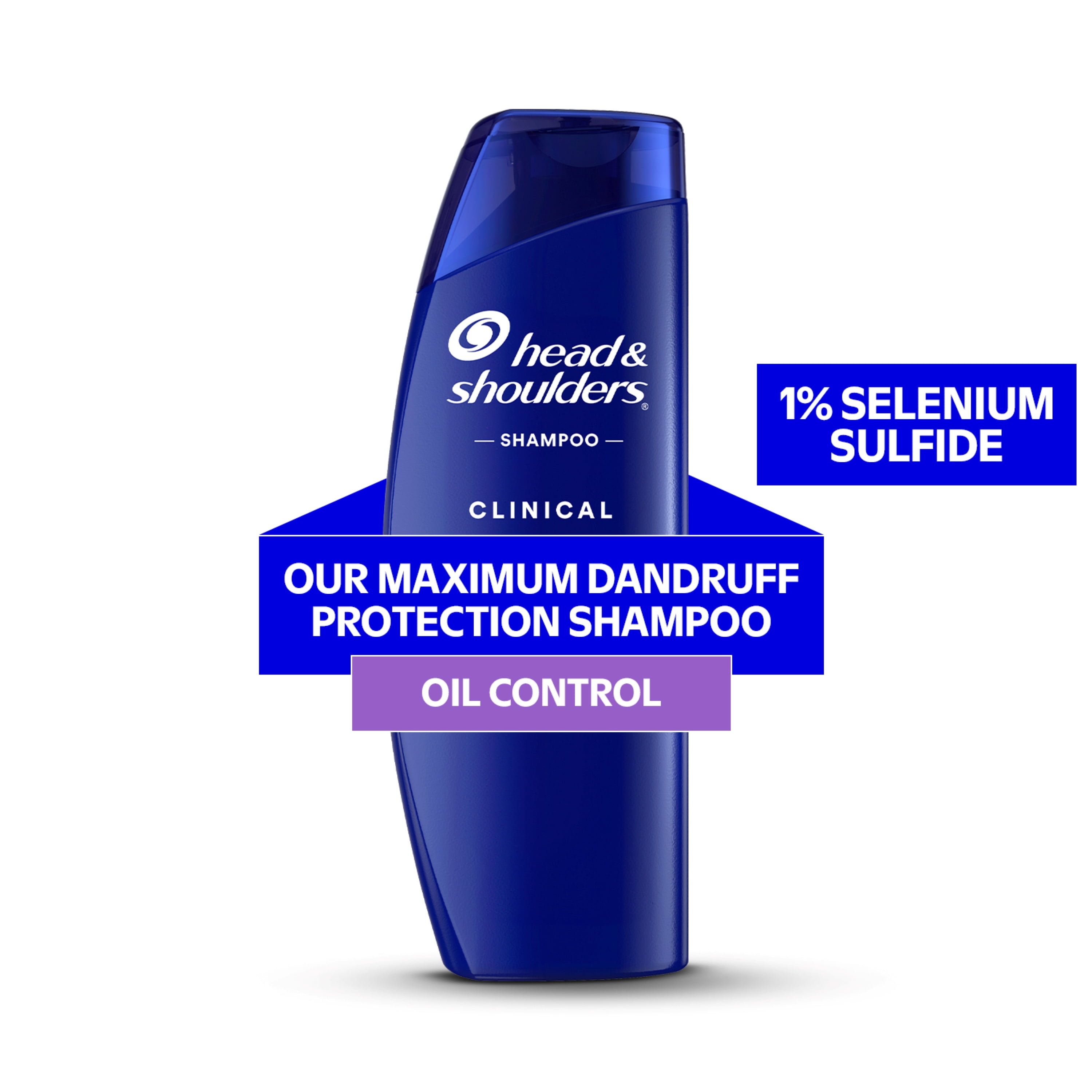 Head & Shoulders Dandruff Shampoo, Clinical Strength Oil Control, 1% Selenium Sulfide, Oily Scalp, Flake Protection, Stubborn Dandruff Control, Jasmine Scent, 400 mL