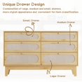 thumbnail image 3 of EDTara Modern Rattan Dresser, Six Drawer Storage Organizer with Integrated Outlets and USB Ports for Bedroom or Closet, 3 of 9