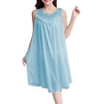 thumbnail image 1 of Kcodviy Robe Décontractée Unie pour Femmes Chemises de Nuit pour Femmes Coton Sans Manches Col Rond Dentelle Pyjama de Nuit pour Femmes Robe à Empiècements Chandail Ample Chemises de Nuit en Coton pour Femmes Robe, 1 of 6