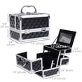 thumbnail image 3 of Pro Aluminum Makeup Train Case Jewelry Storage Box Cosmetic Organizer Black, 3 of 10