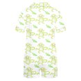 thumbnail image 2 of Jamicy Pyjama Mignon Femme Mode Décontractée Imprimé T-Shirt à Manches Courtes à Col à Revers avec Short Ample Confortable Ensemble de Pyjama pour la Maison, 2 of 3