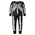 thumbnail image 2 of Pyjamas d'Halloween Assortis pour la Famille, Imprimé Squelette, Col, Manches Longues, Hauts + Pantalons Longs pour Parents et Enfants, 2 of 6