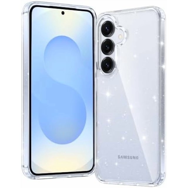 KOMI for Samsung Galaxy S25-Plus Case: Military Grade Drop Protection Anti Yellowing Cell Phone Cover - Rugged Shockproof Protective Bumper Transparent Cases Glitter
