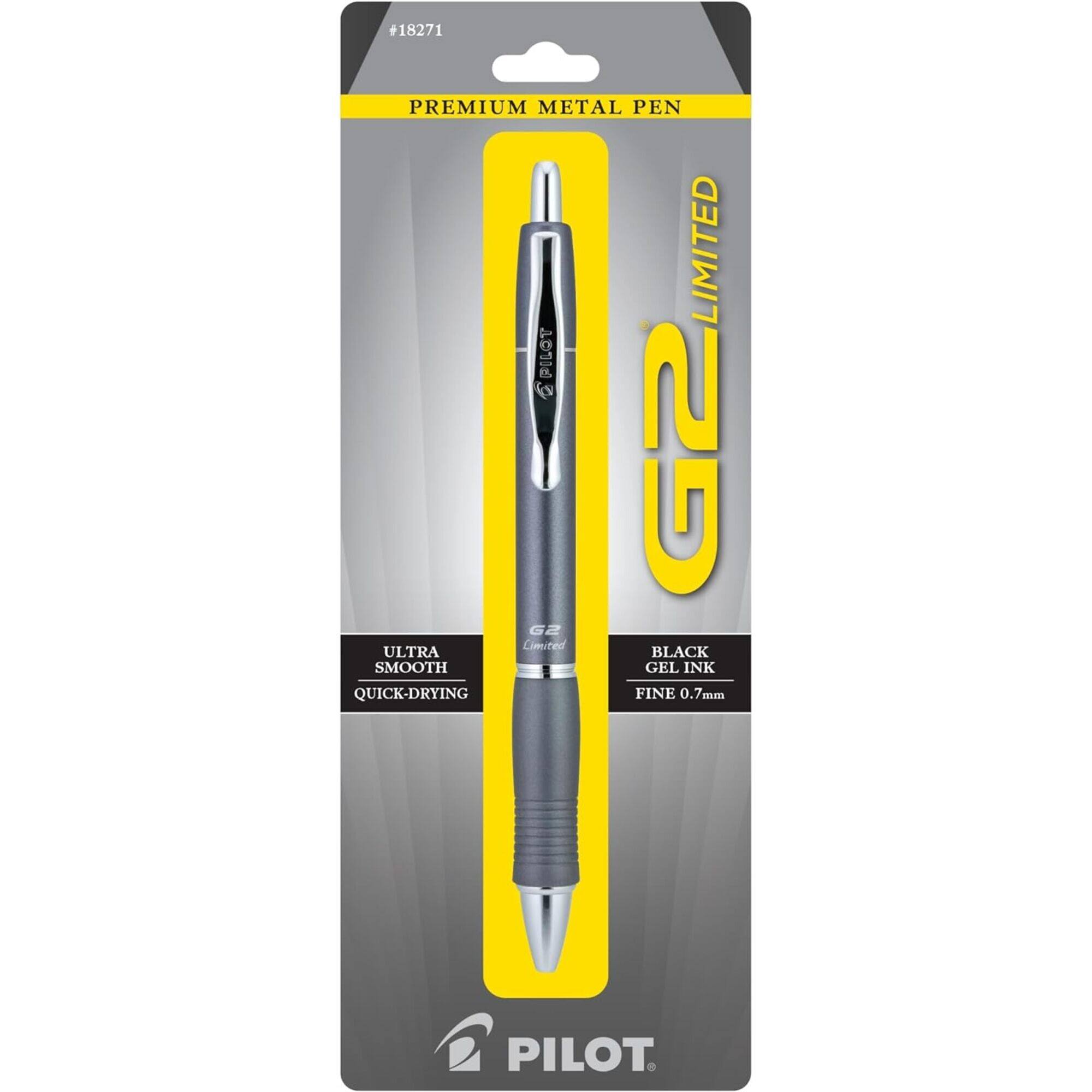 Pilot 18271 G2 Black Metal Ultra Smooth Premium Rollerball Pen