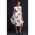 thumbnail image 2 of Bimba Robe Midi Évasée d'Été Décontractée Sans Manches à Imprimé Floral de Pivoine Blanche et d'Anémone pour Femme - Grand, 2 of 6