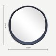thumbnail image 4 of Denmark Solid Wood Grey Round Mirror, 27.5 ø, 4 of 4